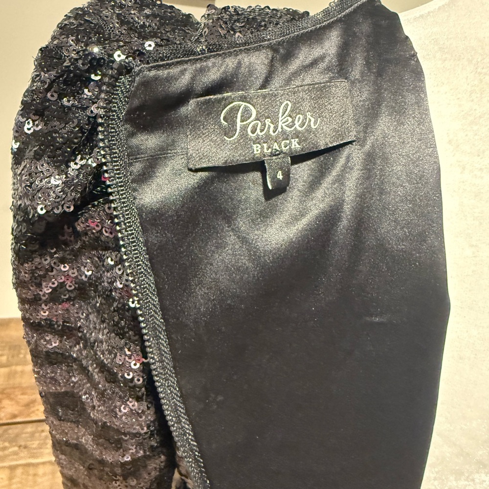 NWOT Parker Black Sequin Long Sleeve Dress - Picture 7 of 7